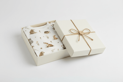 Organic Cotton Forest Friends Bodysuit - White - Blankee Baby