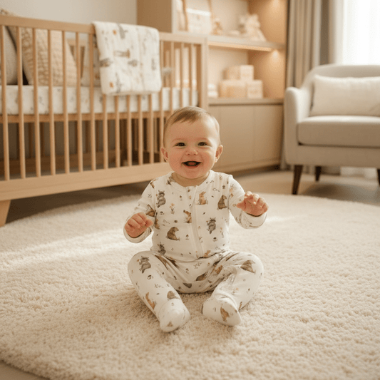 Organic Cotton Forest Friends One - Piece Romper - White | Aster & Oak | Rompers & Sets