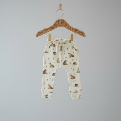 Organic Cotton Forest Friends Pant - White - Blankee Baby