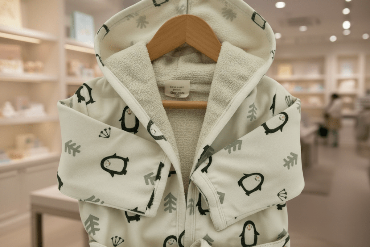 Organic Cotton Bath Robe - Penguin - Blankee Baby