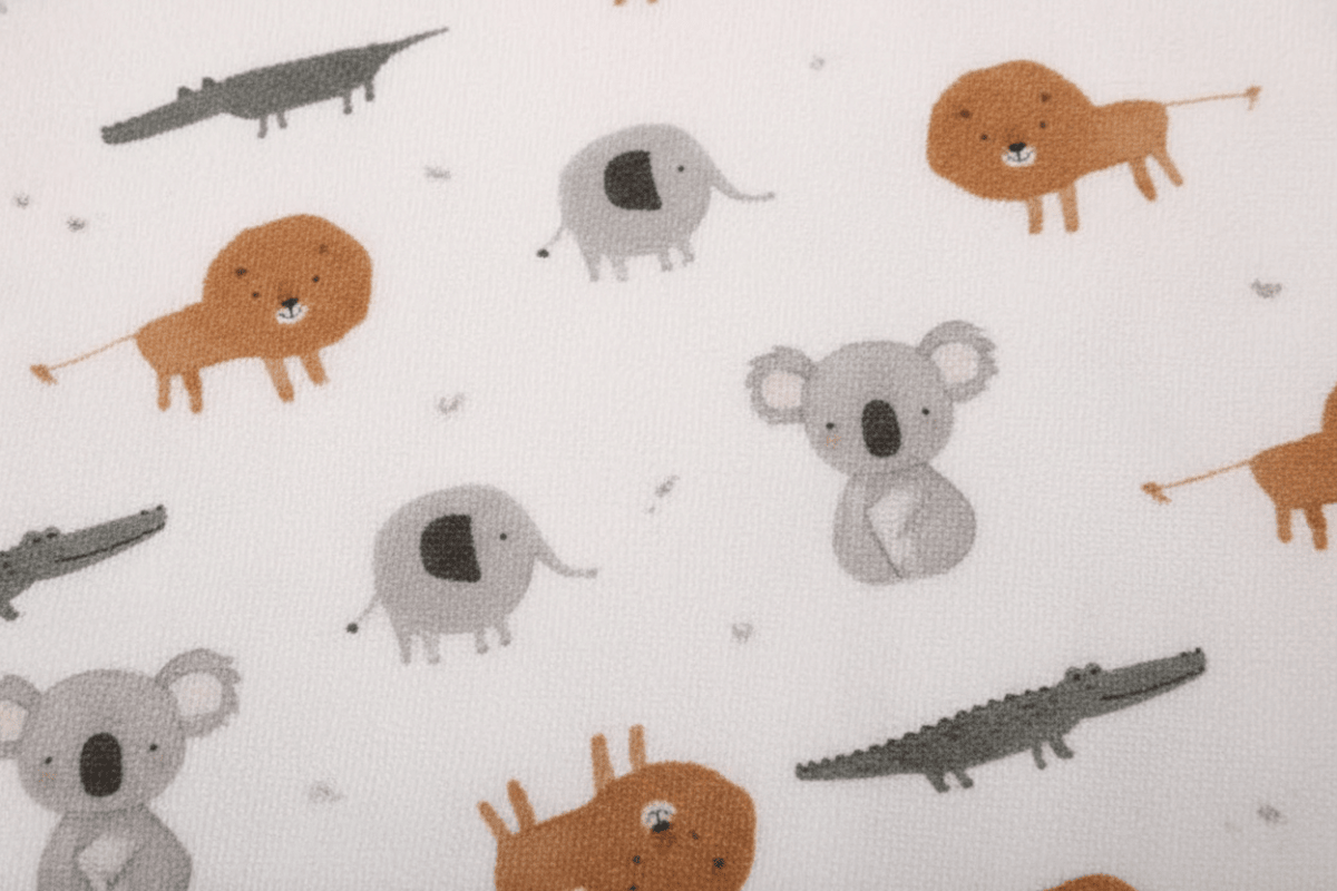 Organic Cotton Hooded Bath Towel - Safari Animals - Blankee Baby