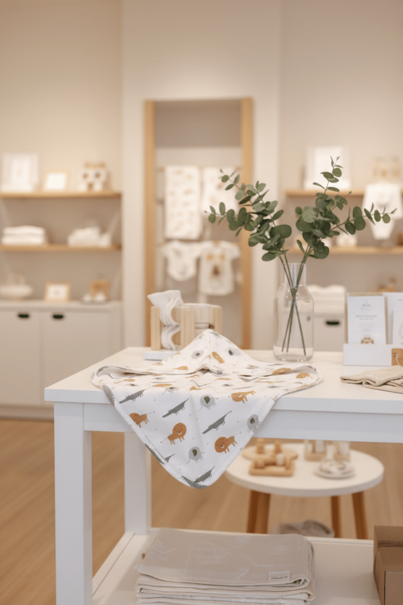 Organic Cotton Hooded Bath Towel - Safari Animals - Blankee Baby