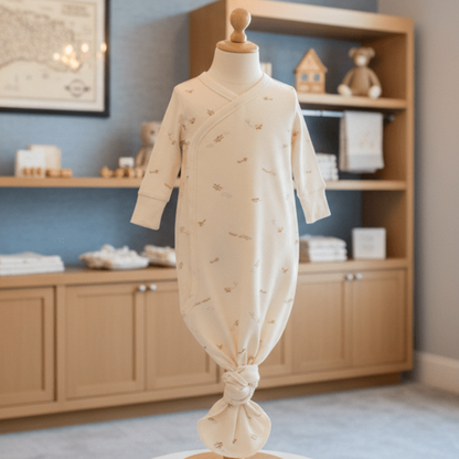 Organic Cotton Indy Kimono Infant Gown - Mist | Blankee Baby