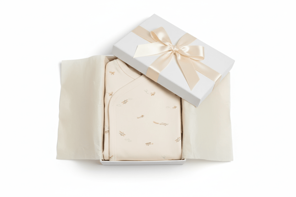 Organic Cotton Indy Kimono Infant Gown - Mist | Blankee Baby