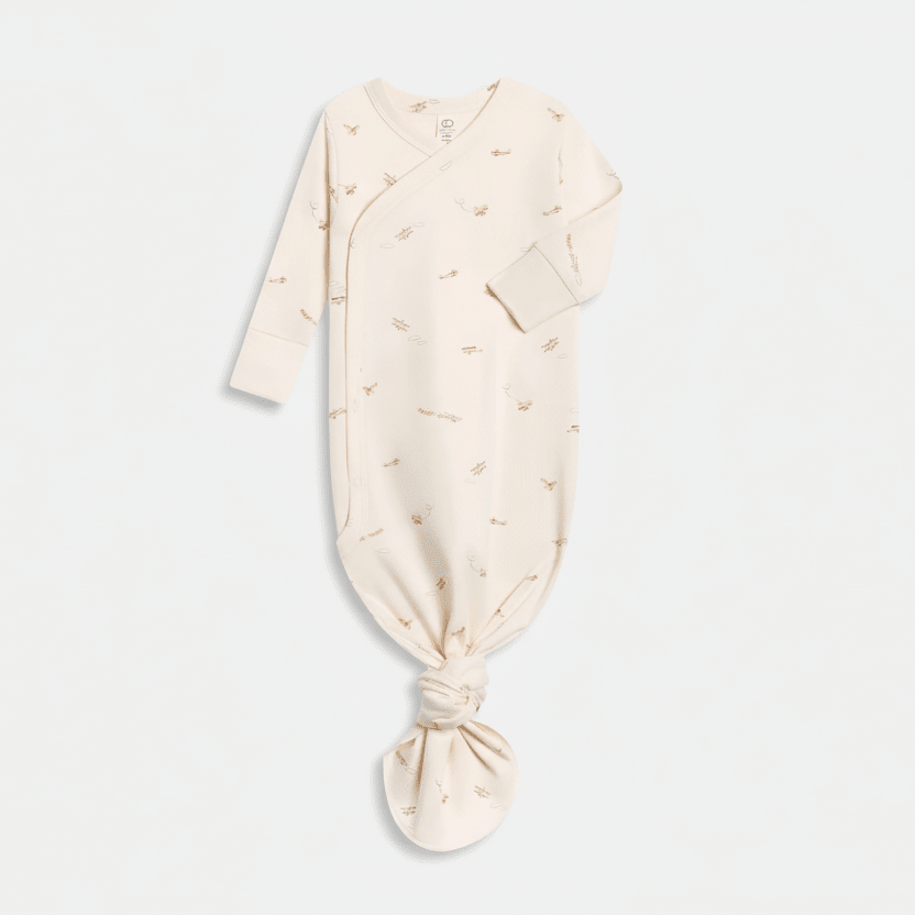 Organic Cotton Indy Kimono Infant Gown - Mist | Blankee Baby
