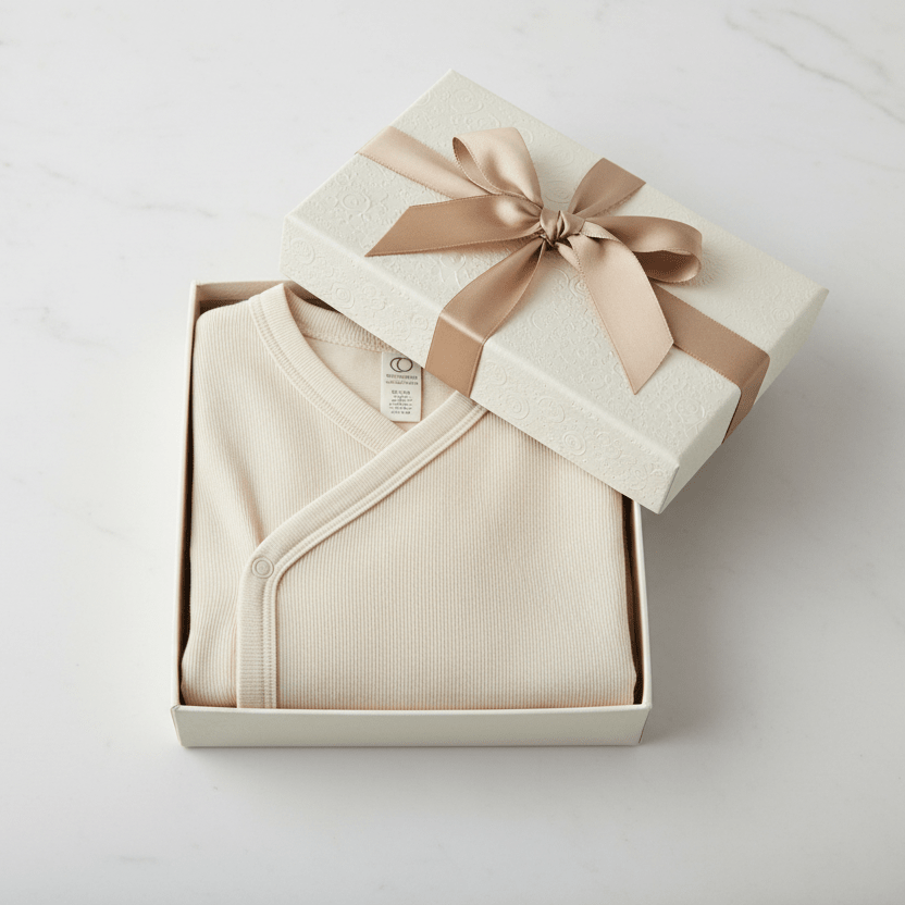 Organic Cotton Infant Kimono Gown - Natural White | Colored Organics | Sleepwear