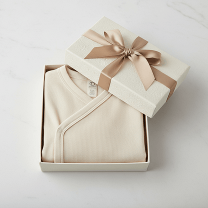 Organic Cotton Infant Kimono Gown - Natural White | Colored Organics | Sleepwear