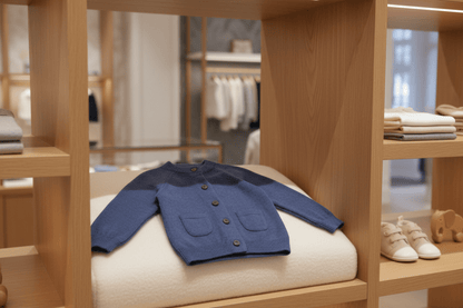 Organic Cotton Knit Cardigan - Indigo Blue - Blankee Baby