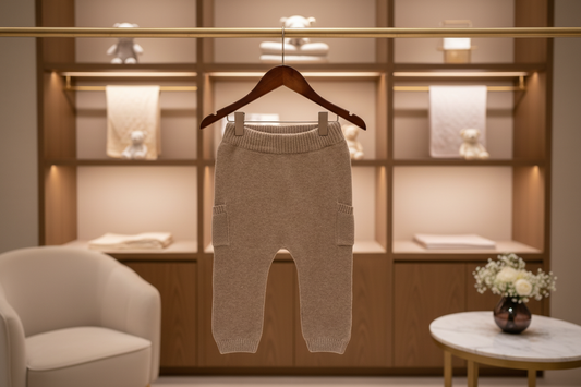 Organic Cotton Knit Pant - Cafe Latte