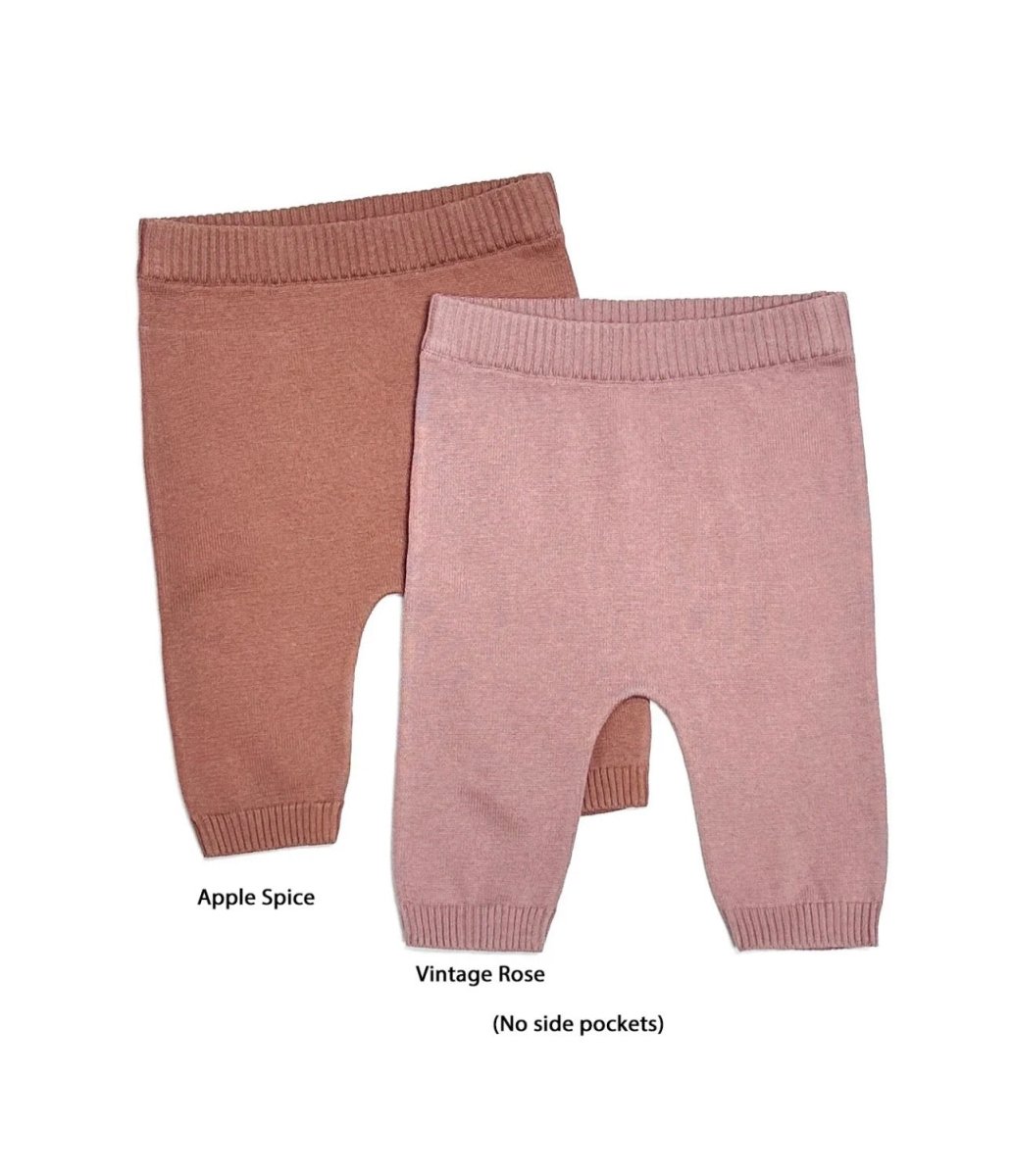 Organic Cotton Knit Pant - Apple Spice - Blankee Baby