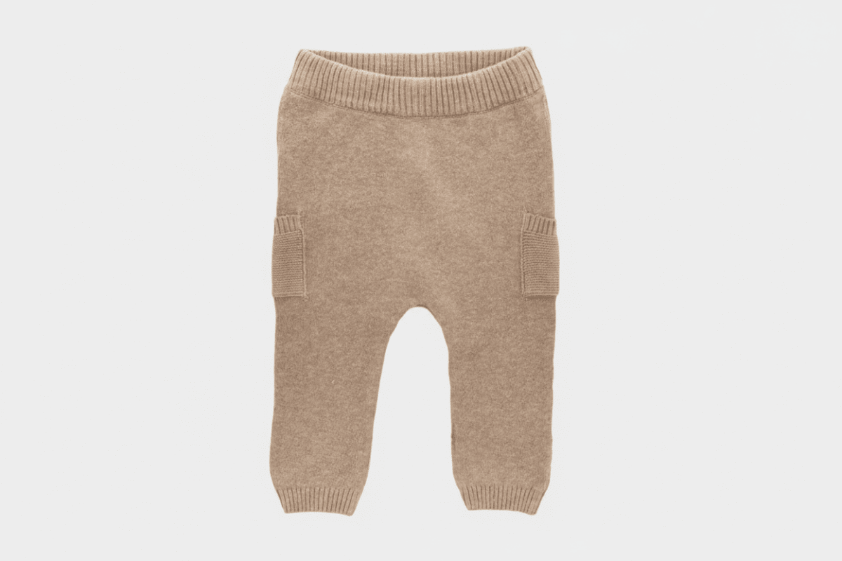 Organic Cotton Knit Pant - Cafe Latte - Blankee Baby