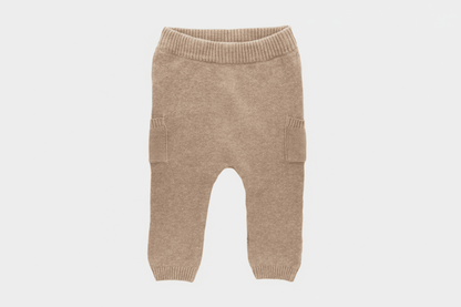 Organic Cotton Knit Pant - Cafe Latte - Blankee Baby