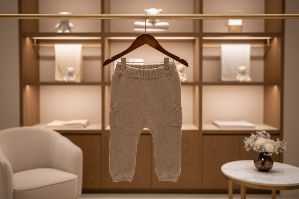 Organic Cotton Knit Pant - Cafe Latte - Blankee Baby