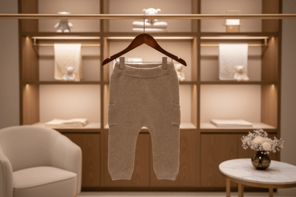 Organic Cotton Knit Pant - Cafe Latte - Blankee Baby