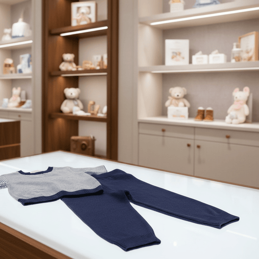 Organic Cotton Knit Pant - Indigo Blue - Blankee Baby