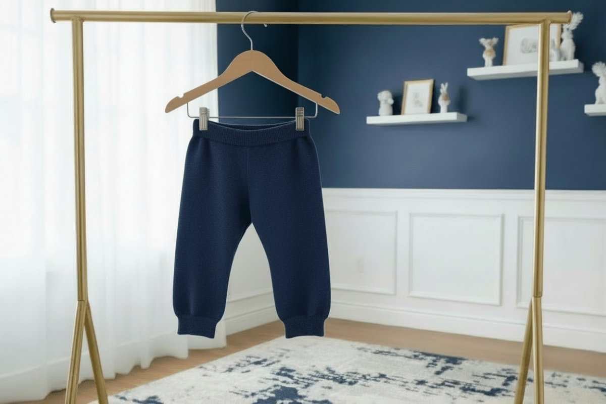 Organic Cotton Knit Pant - Indigo Blue | Viverano Organics | Pants