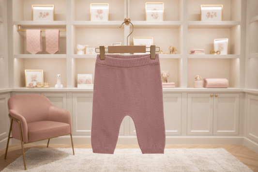 Organic Cotton Knit Pant - Vintage Rose Pink - Blankee Baby