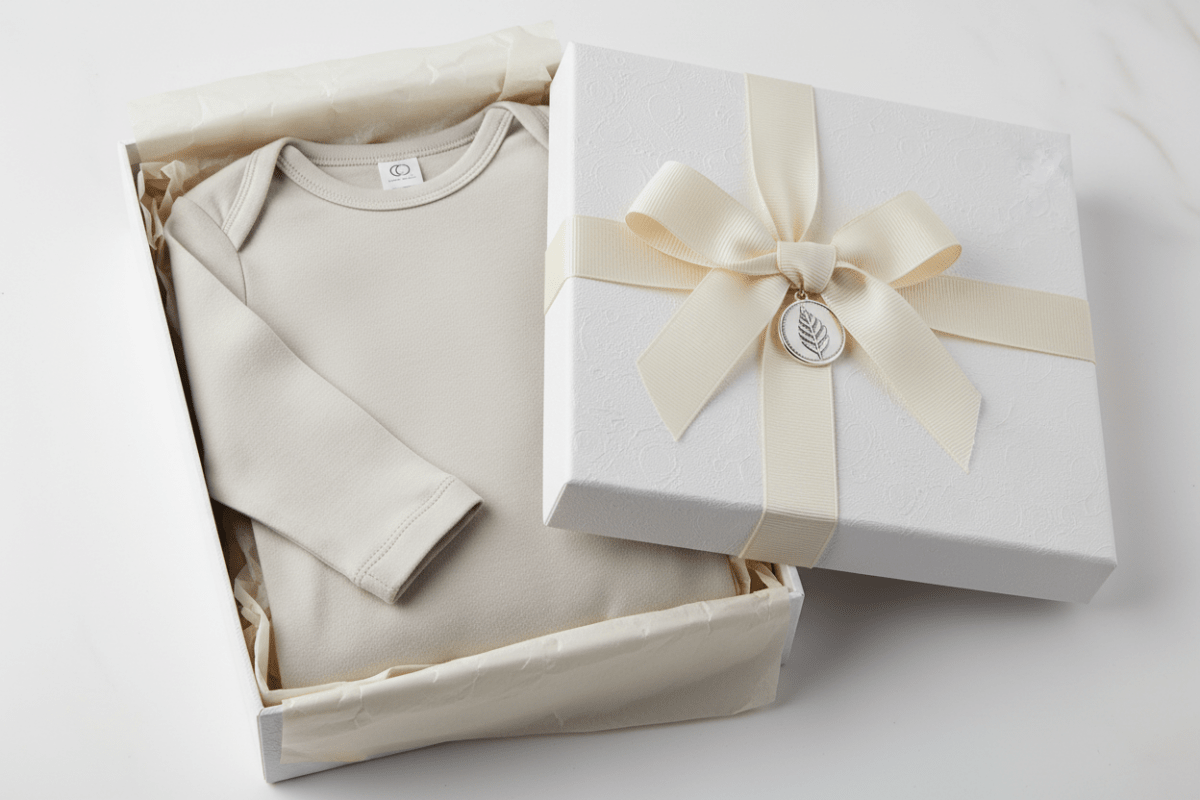 Organic Cotton Long Sleeve Bodysuit - Stone | Blankee Baby