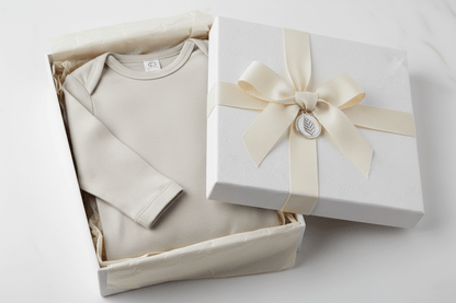 Organic Cotton Long Sleeve Bodysuit - Stone | Blankee Baby