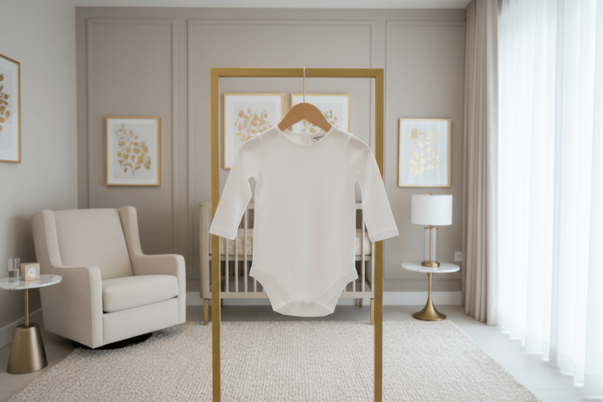 Organic Cotton Long Sleeve Bodysuit - White - Blankee Baby