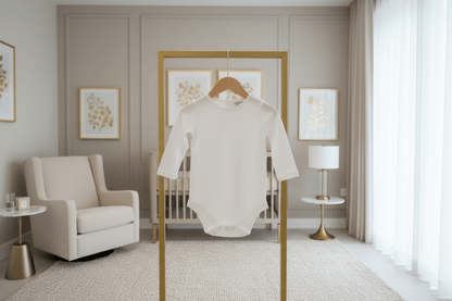 Organic Cotton Long Sleeve Bodysuit - White - Blankee Baby