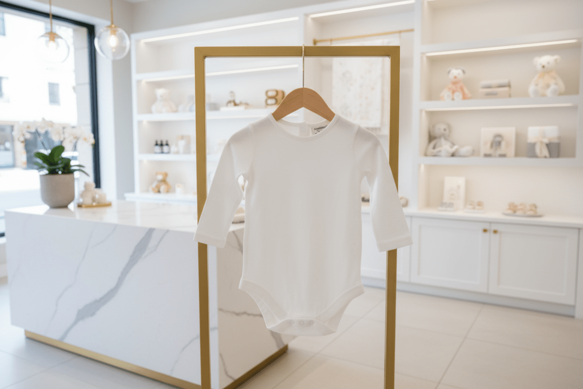 Organic Cotton Long Sleeve Bodysuit - White - Blankee Baby