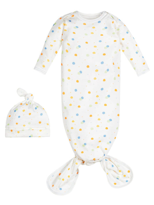 Organic Cotton Newborn Gown & Beanie Set - Blankee Baby