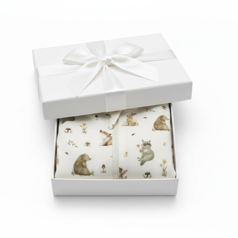 Organic Cotton Forest Friends One-Piece Romper - White | Aster & Oak | Rompers & Sets
