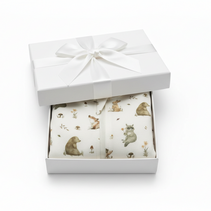 Organic Cotton Forest Friends One-Piece Romper - White | Aster & Oak | Rompers & Sets