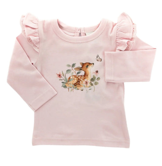 Organic Cotton Pink Ruffle Tee - Blankee Baby