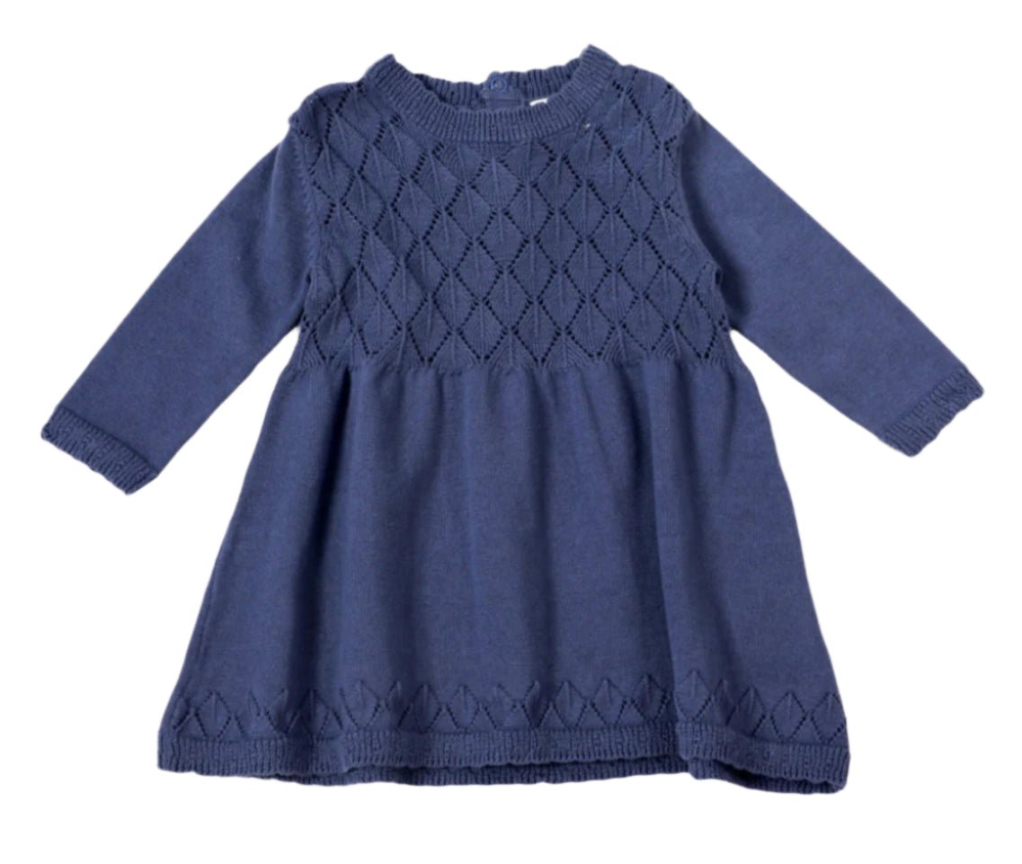 Organic Cotton Pointelle Knit Dress - Blankee Baby