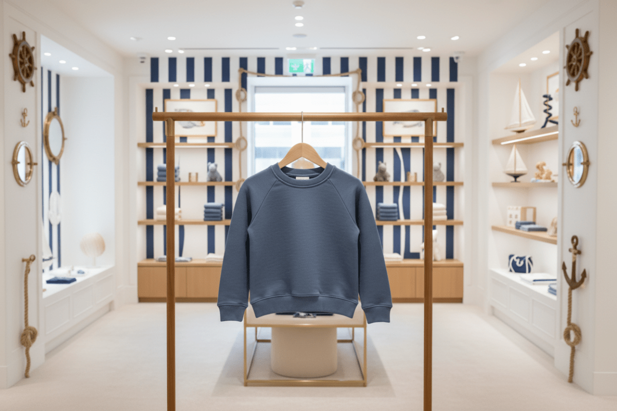 Organic Cotton Portland Long Sleeve Pullover - Harbor Blue | Colored Organics | Tops