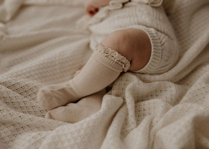 Organic Cotton Receiving Blanket - Cream - Blankee Baby