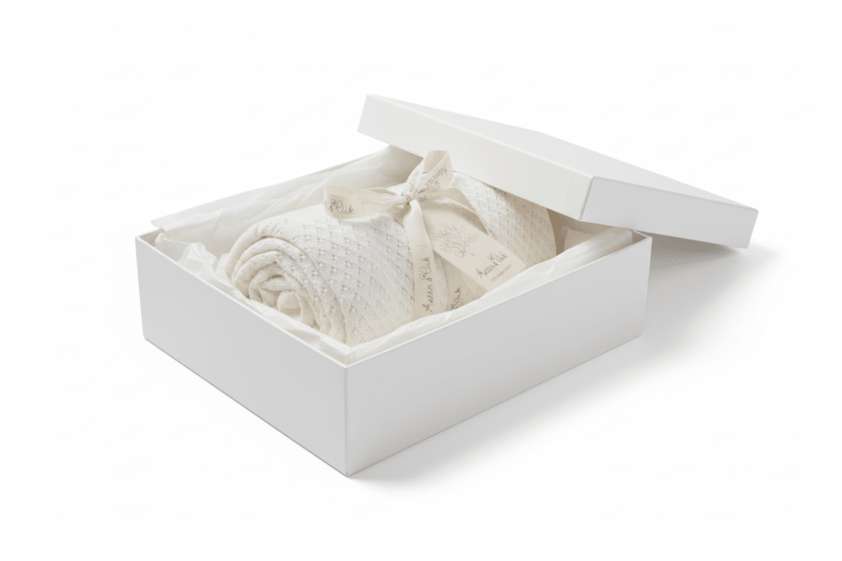 Organic Cotton Receiving Blanket - Cream - Blankee Baby