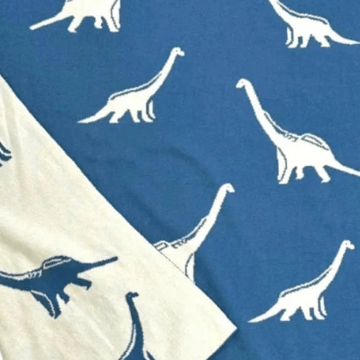 Organic Cotton Dinosaur Receiving Blanket - Blue | Blankee Baby