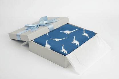 Organic Cotton Dinosaur Receiving Blanket - Blue | Blankee Baby