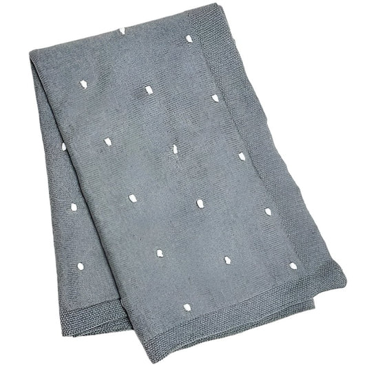 Organic Cotton Receiving Blanket - Gray Bobble Knit - Blankee Baby
