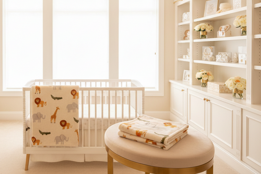 Organic Cotton Receiving Blanket - Safari