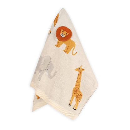 Organic Cotton Receiving Blanket - Safari - Blankee Baby