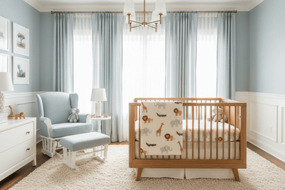 Organic Cotton Safari Receiving Blanket - Natural White | Blankee Baby