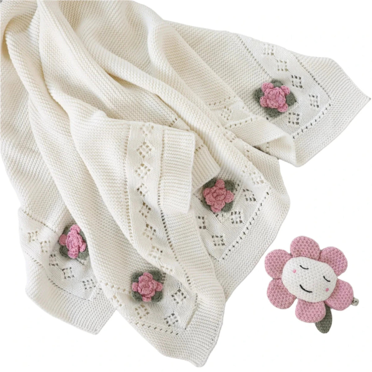 Organic Cotton Receiving Blanket Set - White - Blankee Baby