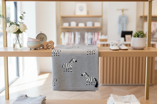 Organic Cotton Receiving Blanket - Zebra