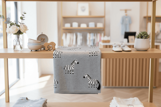 Organic Cotton Receiving Blanket - Zebra - Blankee Baby