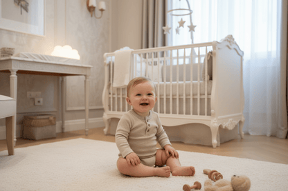 Organic Cotton Ribbed Knit Bodysuit - Oatmeal | Aster & Oak | Tops