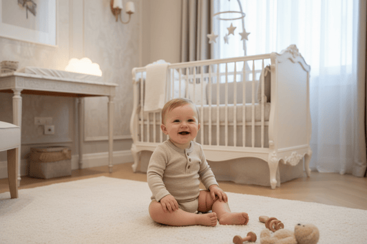 Organic Cotton Ribbed Knit Bodysuit - Oatmeal | Aster & Oak | Tops