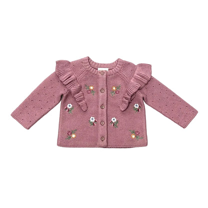 Organic Cotton Ruffle Cardigan - Blankee Baby