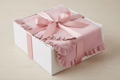 Organic Cotton Ruffle Receiving Blanket - Pink | Blankee Baby