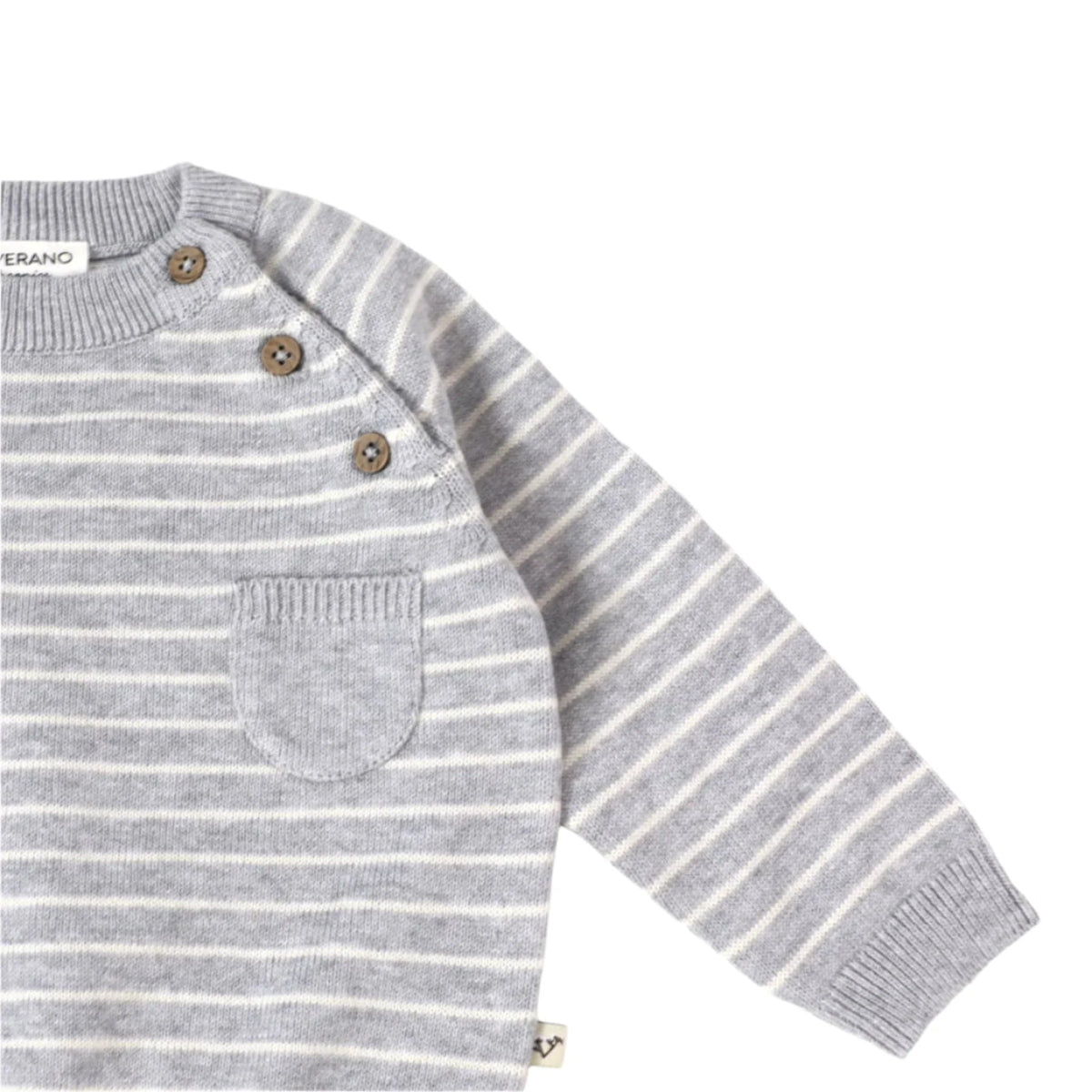 Organic Cotton Striped Pocket Sweater - Blankee Baby