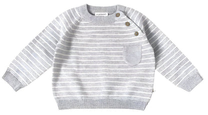 Organic Cotton Striped Pocket Sweater - Blankee Baby