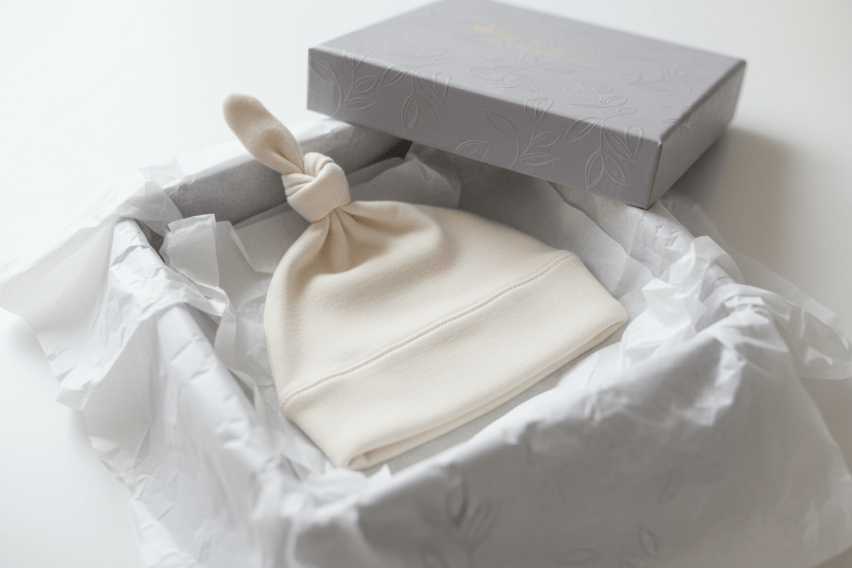 Organic Cotton Classic Knotted Baby Hat - Natural White | Colored Organics | Accessories